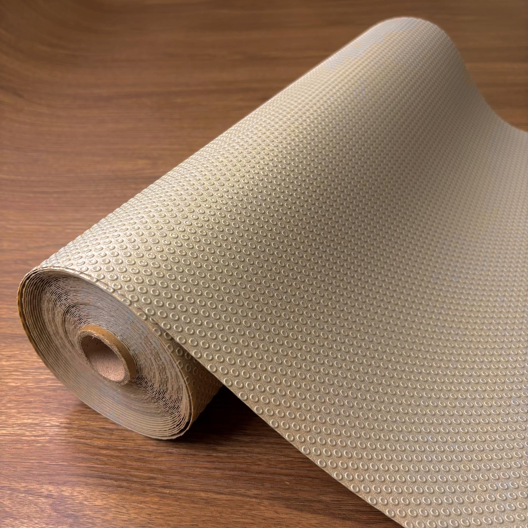 EVALAND Shelf Liners for Kitchen Cabinets Non-Adhesive 12" x 33 FT Beige Drawer Liner Non Slip, Washable Cabinet Liner, Waterproof Shelf Liners for Cabinets, Refrigerator Bathroom Pantry - Thickened Image