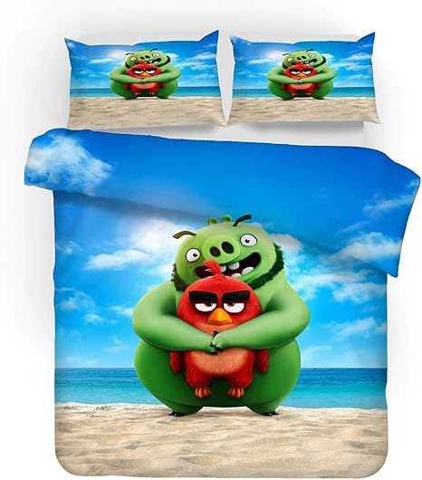 Amazon Com Lisabridal Duvet Cover Set Kids Cute Angry Birds Duvet Cover Set 3 Pieces Bedding Sets 1duvet Cover 2pillow Shames Queen Twin Full King No Comforter Home Kitchen