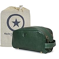 10" Premium Leather Toiletry Travel Pouch With Waterproof Lining | King-Size Handcrafted Vintage Dopp - Kit ~ Gift for…