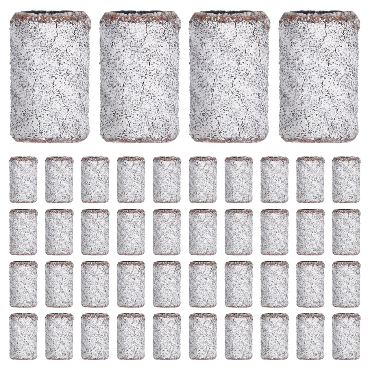 minkissy 100Pcs Nail Sanding Bands Drum Sander 180 Grit Fine Grit Nail Art Sanding Bands Bit Nail Drill Manicure Sleeves File Refill for Fingernail Sanders White