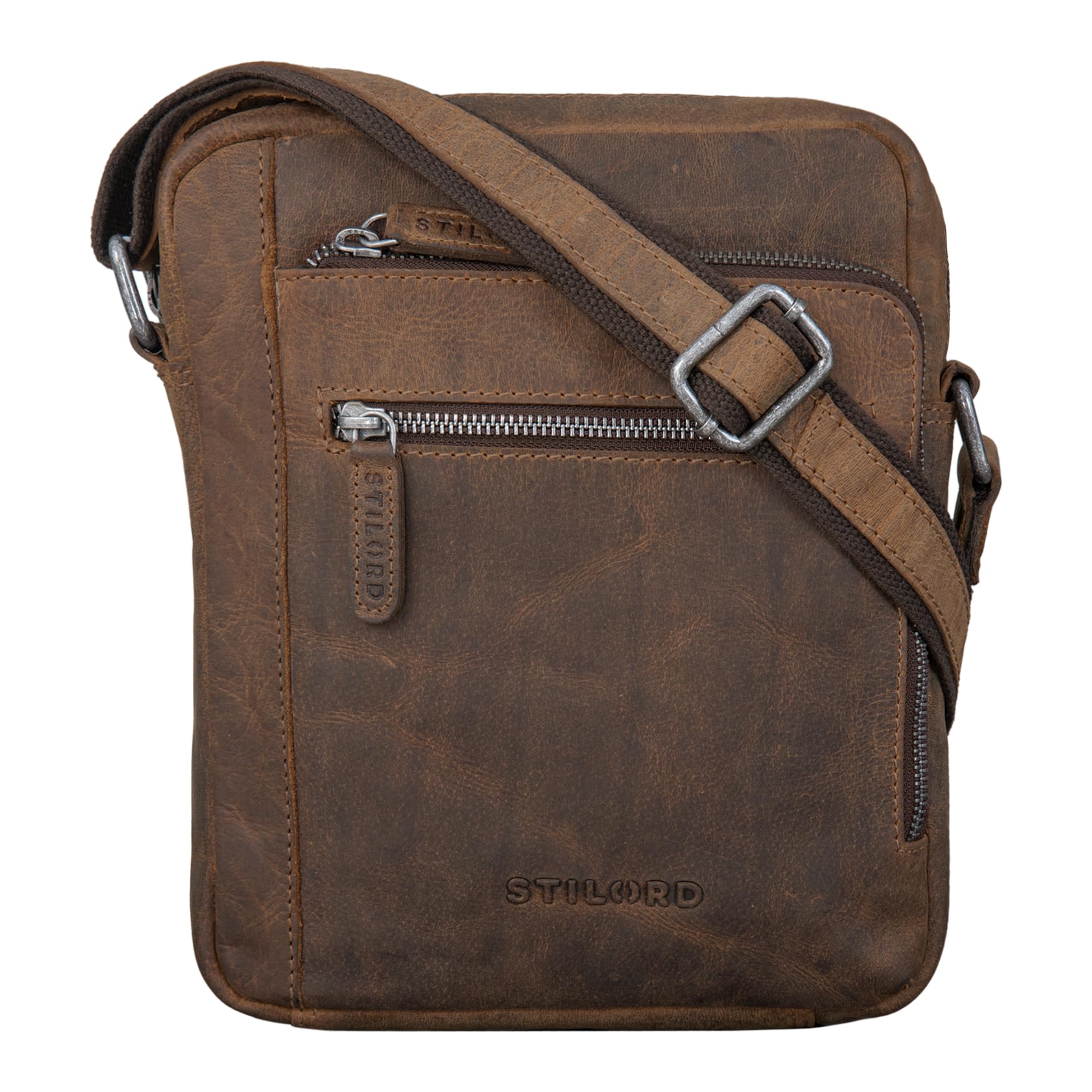 STILORD "Bruce" Vintage Men's Leather Bag Small Shoulder Bag for Men 9.7 iPad Messenger Bag Genuine Vintage Leather Colour:Colorado - Brown