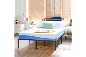 Olee Sleep Full Mattress, 10 Inch Gel Memory Foam Mattress, Gel Infused for Comfort and Pressure Relief, CertiPUR-US Certified, Bed-in-a-Box, Medium Firm, Blue, Full Size