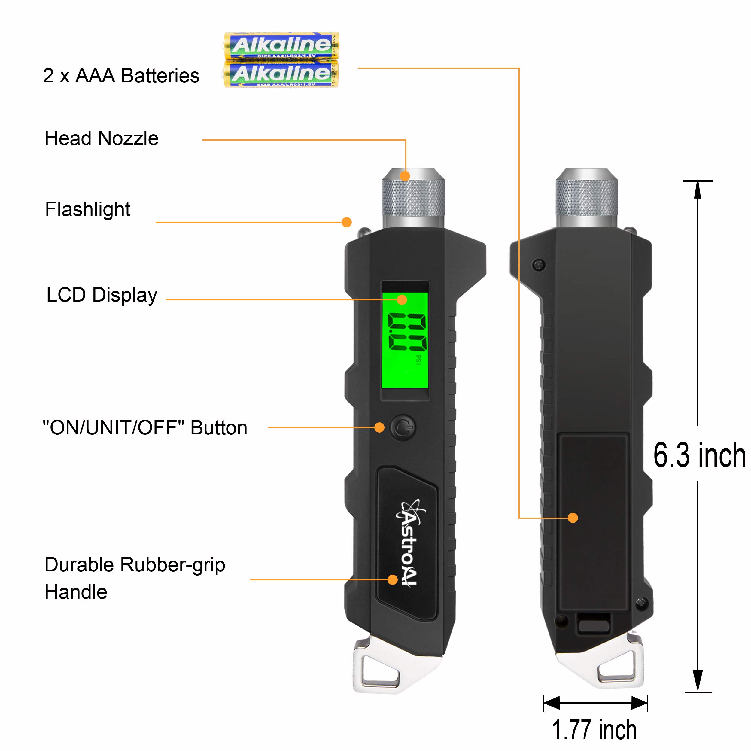 AstroAI Digital Tire Pressure Gauge, 230 PSI