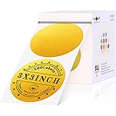 PARLAIM Round Thermal Labels 3 Inch Gold, 500PCS Circle Direct Thermal Printer Sticker for Home Business Bottle DIY Design, QR Code, Name Tag, Moving Box Address Label