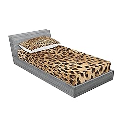 Ambesonne Leopard Print Fitted Sheet & Pillow Sham