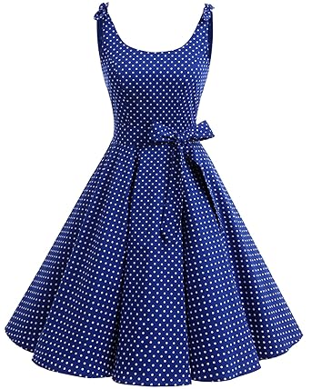 bbonlinedress 1950er Vintage Polka Dots Pinup Retro Rockabilly Kleid Cocktailkleider