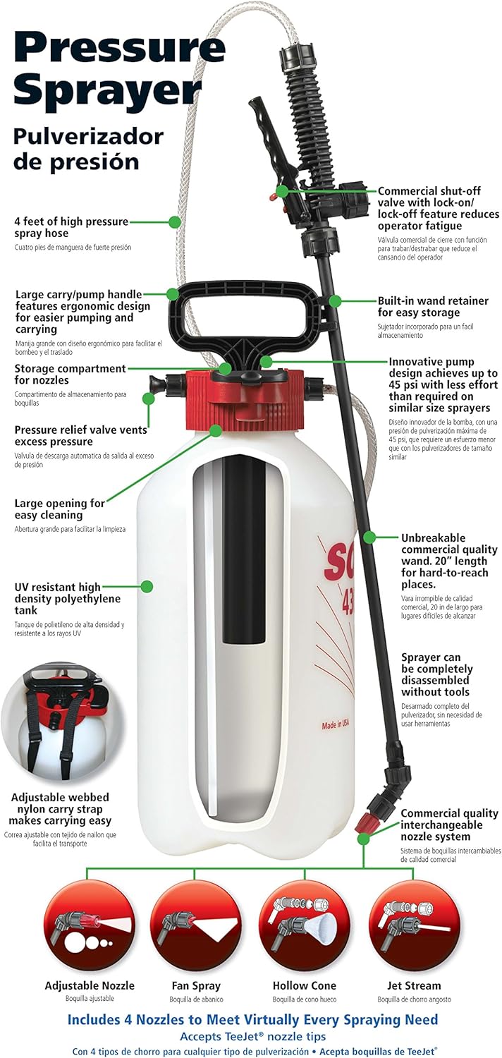 Solo 430-2G 2-Gallon Farm and Garden Sprayer with Nozzle Tips for Multiple Spraying Needs : Lawn And Garden Sprayers : Garden & Outdoor