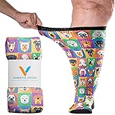 Viasox EasyStretch Diabetic Socks for Men & Women, Non Binding Top, Seamless Toe, Loose Fit, Dogs