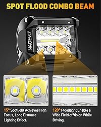 NAOEVO 4 inch LED Pod Lights, 120W 12,000LM LED