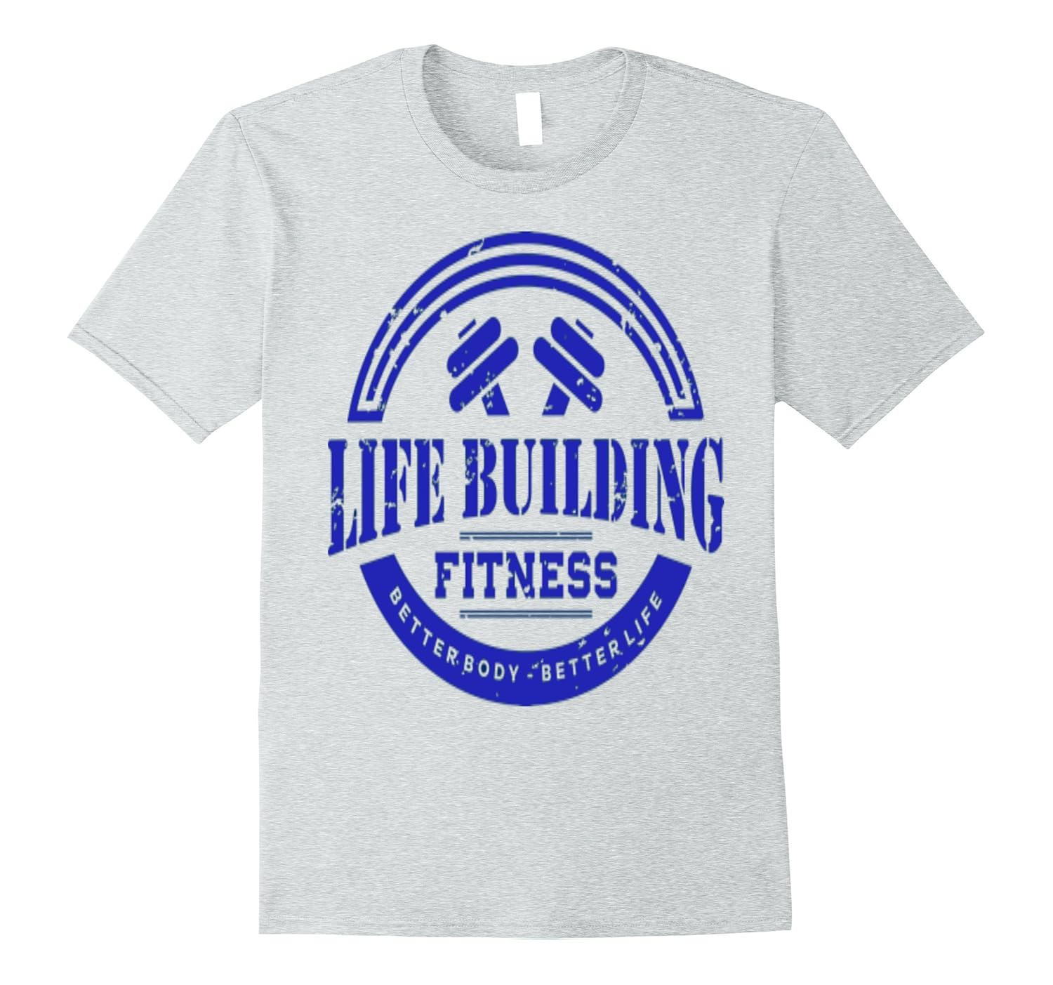 Life Building Fitness Workout T Shirt W Royal Blue Logo Cl Colamaga