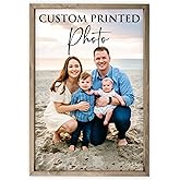 MRC Wood Products Custom Printed Portrait – Personalized Photo Artwork on Canvas Textured Board – 4 Size Options & 2 Frame Choices