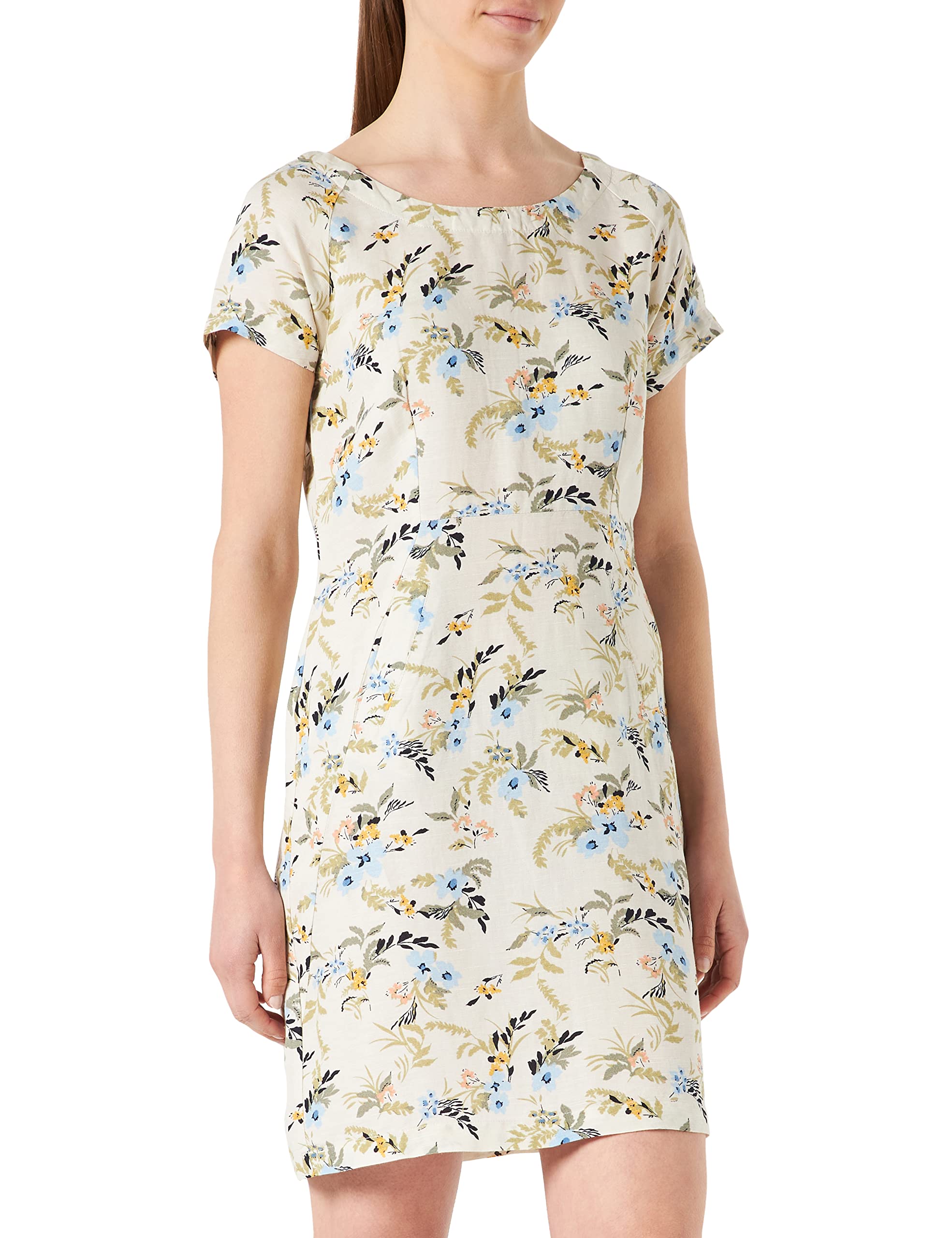 Part Two Women's IndreasPW DR Dress Feminine Silhouette Dress, Blue Leaf Bouquet Print, 36