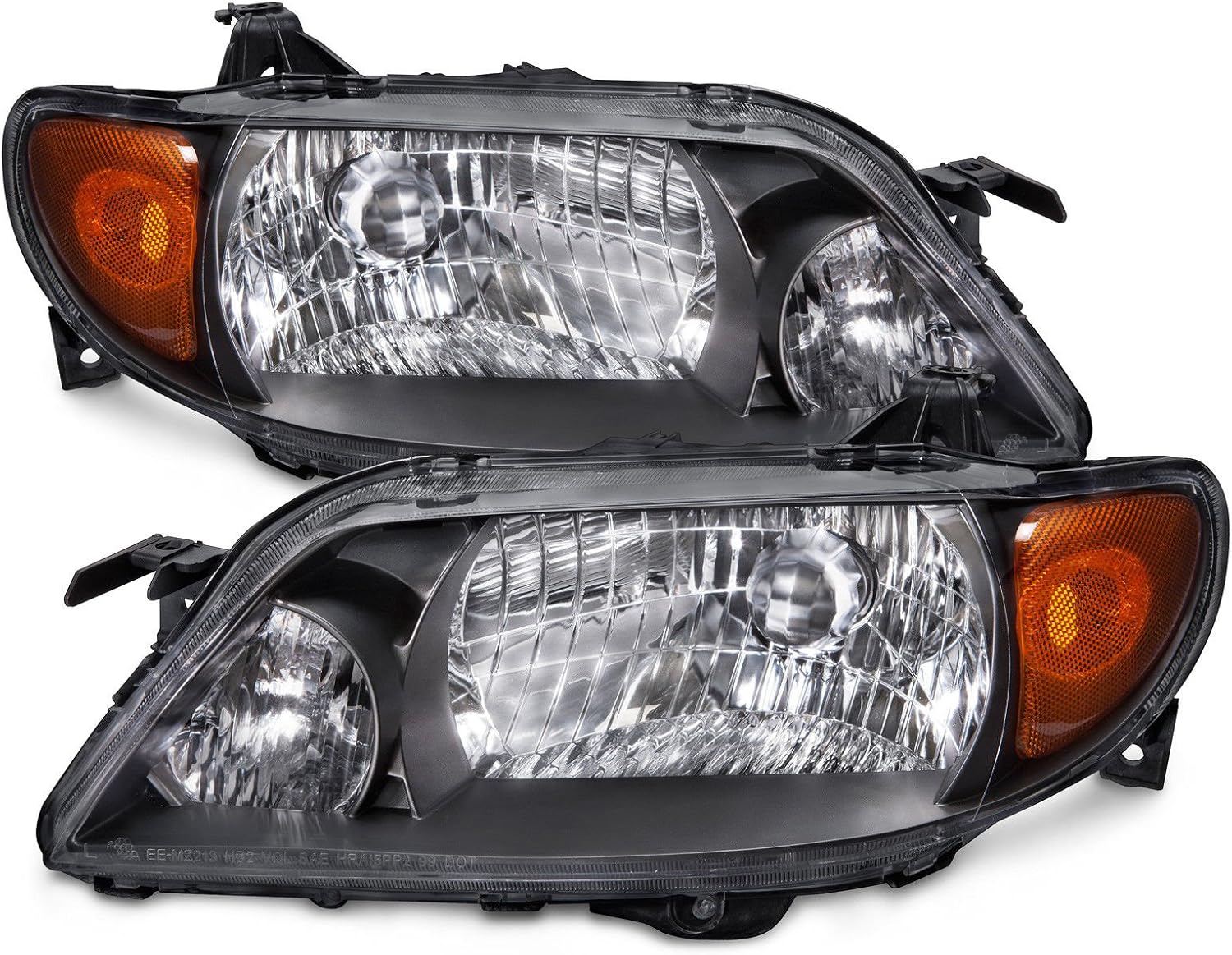 Amazon Com Instyleparts Black Housing Clear Lens Headlights Made For 01 03 2001 2002 2003 Mazda 323 Protege Sedan Automotive