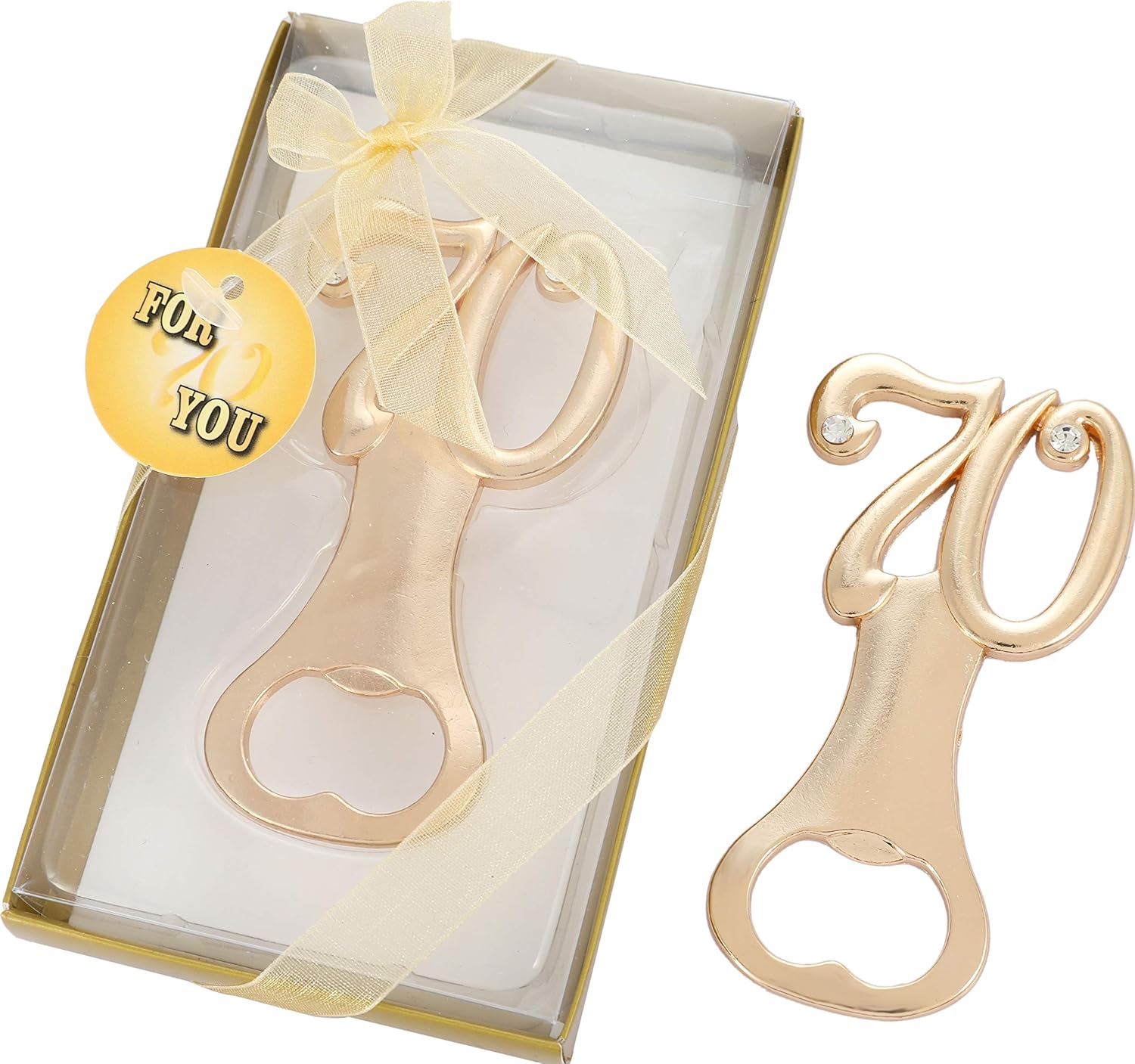 24 Pcs Gold 70 Birthday Party Favors Bottle Opener