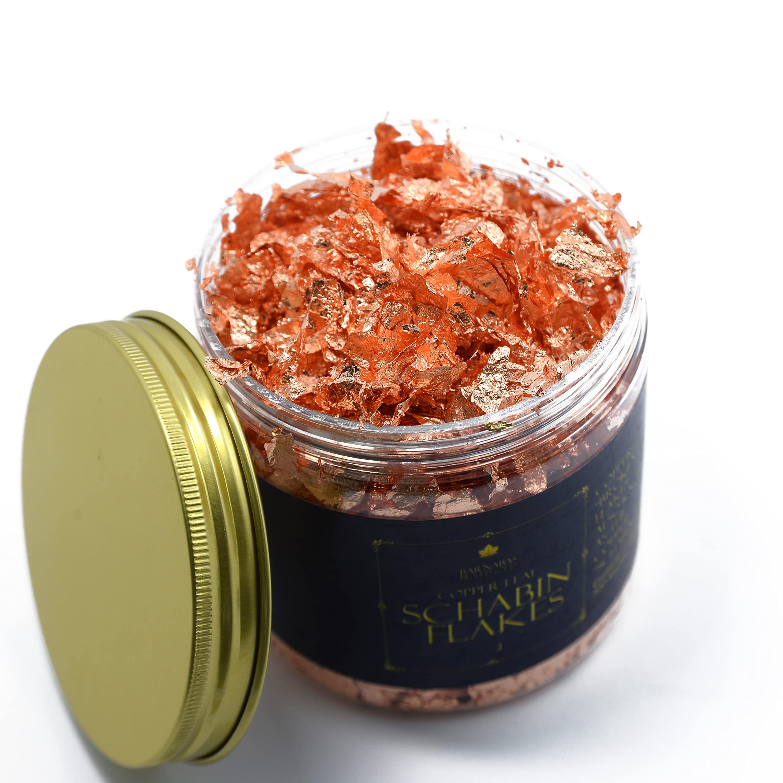 Barnabas Blattgold: Imitation Copper Leaf Flakes 25g - Copper Foil Art Flakes for Resin Crafts - Schabin Copper Flakes for Gilding and Painting