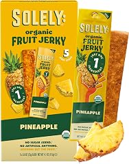 SOLELY - Organic Pineapple Fruit Jerky - 5 Individually Wrapped Strips - Fruit Leather Made from Dried Fruit - Healthy Snacks