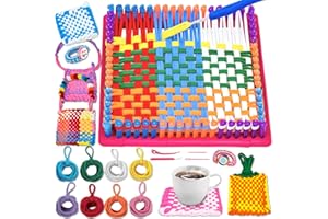 YGSEPCC Weaving Loom Kit Toys for Kids, DIY Art and Crafts for Adults, Girls Ideal Gifts for Ages 4 5 6 7 8-10 12 13, Easy Potholder Bracelets Knitting Activity for Beginners, 136 Craft Loops 22 Ropes