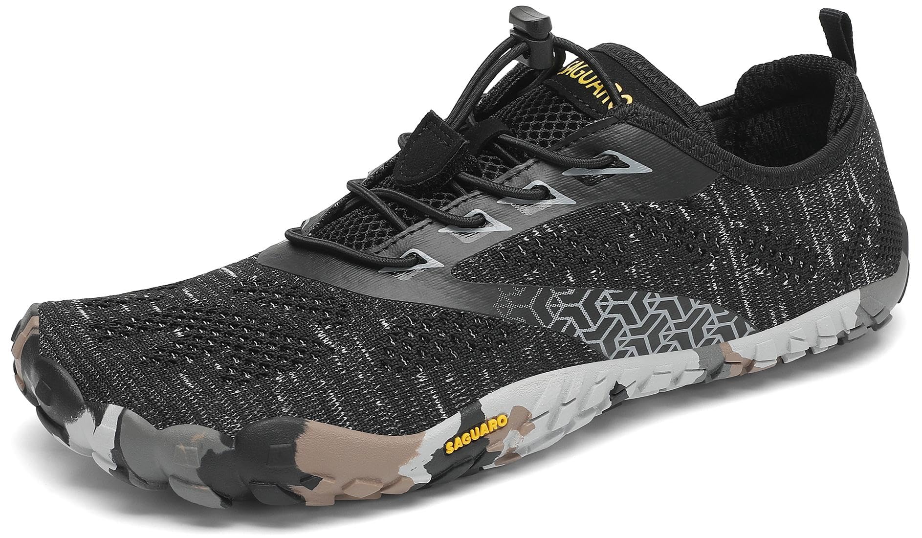 SAGUARO Barfußschuhe Damen Herren Zehenschuhe Traillaufschuhe Weich Bequem Barfussschuhe Fitnessschuhe Männer Frauen Trainingsschuhe für Joggen Laufen Wandern, Tinte Schwarz, 43 EU