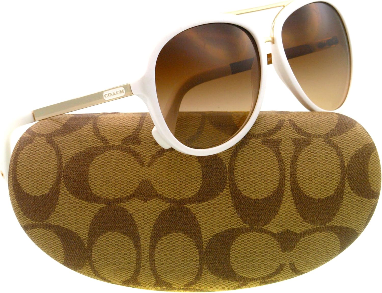 Coach Aviator Sunglasses HC 8054 White 5112/13 Kendra