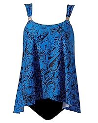 RXRXCOCO Women Tankini Bathing Suits Ruffle High