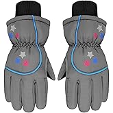 Boao Kids Snow Ski Gloves Winter Waterproof Warm Snowboard Mittens for Girl and Boy