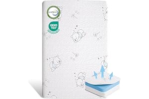 ESJAYING Pack and Play Mattress Pad, 38" x 26" Breathable Gel Memory Foam Pack N Play Mattresses with Ultra-Soft Jacquard Cover, Portable Dual-Sided Baby Mattress for Pack n Play, Machine Washable