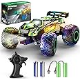 PHYWESS Remote Control Car, RC Cars Toys for Boys 5-7, Off Road Kids Toys for Girls, 2.4Ghz 20 KM/H Monster Truck Toys Cars Gifts for 6 Year Old Girl, RC Truck with Car Body Lights & Headlights