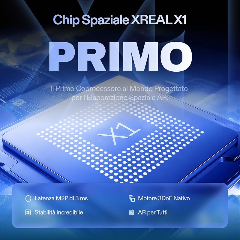 1S Occhiali AR, Schermo Virtuale 500", Chip X1, 3DoF Nativo