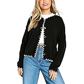 Majdan Women's Lightweight Cardigan V Neck Button Down Knit Sweater Long Sleeve Casual Tops for Women