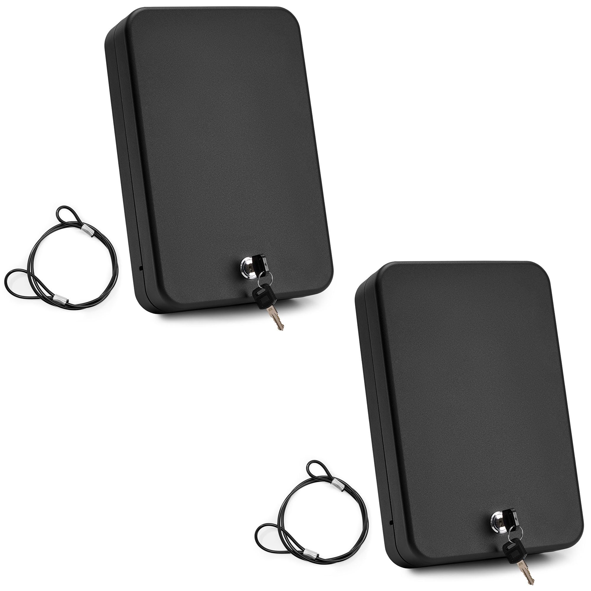 Photo 1 of Arvilon 2Pack Gun Safe for Handgun, Car Gun Safe with Key/Combination Lock, Pistols safe, Portable Hand Gun Safe Lock Box for Car, Home, Travel (2*XL-Key Lock)