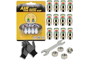 Car Tire Pressure Monitor Valve Stem Caps, 2.4Bar 36PSI Tire Pressure Monitoring Caps Easy to Read, 3 Color Eye Alert Tires P