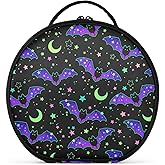 MNSRUU Goth Women Makeup Bag Girl Vintage Makeup Organizer Bag Large Travel Magic Galaxy Bat Cosmetic Bag Toiletry Bag with Adjustable Dividers Portable for Cosmetics Makeup Brushes Toiletry Jewelry