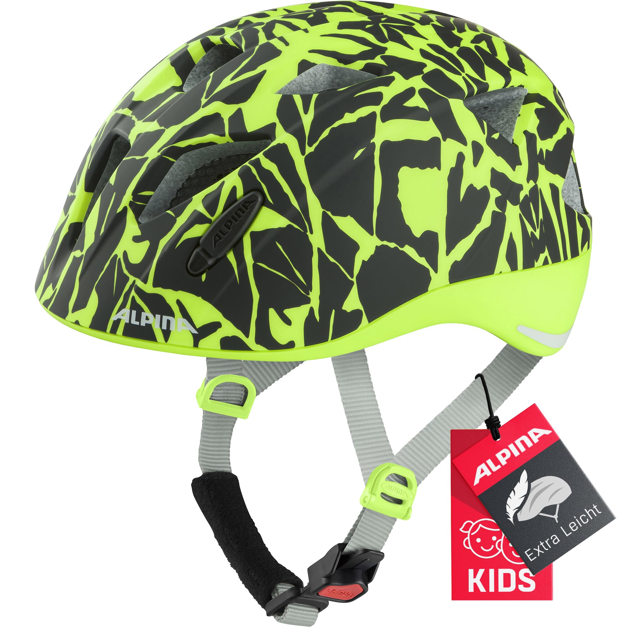 ALPINA Unisex - Children, XIMO L.E. cycling helmet, black-neon sparkle matt, 47-51 cm