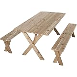 Amazon.com : Outdoor 4 Foot Pine Picnic Table with 2 ...