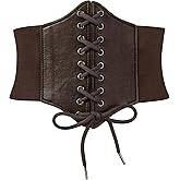 Zando Lace up Pirate Corset Belt for Women - Elastic Waist Belt Vintage Renaissance Accessories for Daily Halloween Cosplay