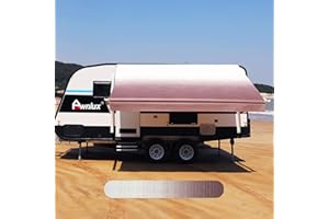 AWNLUX RV Awning Fabric Replacement Waterproof Vinyl Shade Screen for Awnings Camping Universal Fit Fabric Sun Shade UV Sun Blocker Canopy RV Awning Shade Shelter Burgundy Fade-11' (Fabric 10'2")
