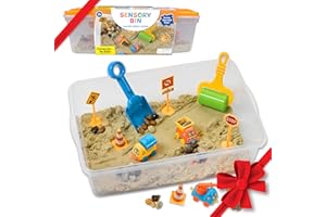 Creativity for Kids Sensory Bin: Construction Zone Playset - Preschool Learning Activities, Excavator Toys for Boys Ages 3-5+, Outdoor Toys and Gifts for Kids