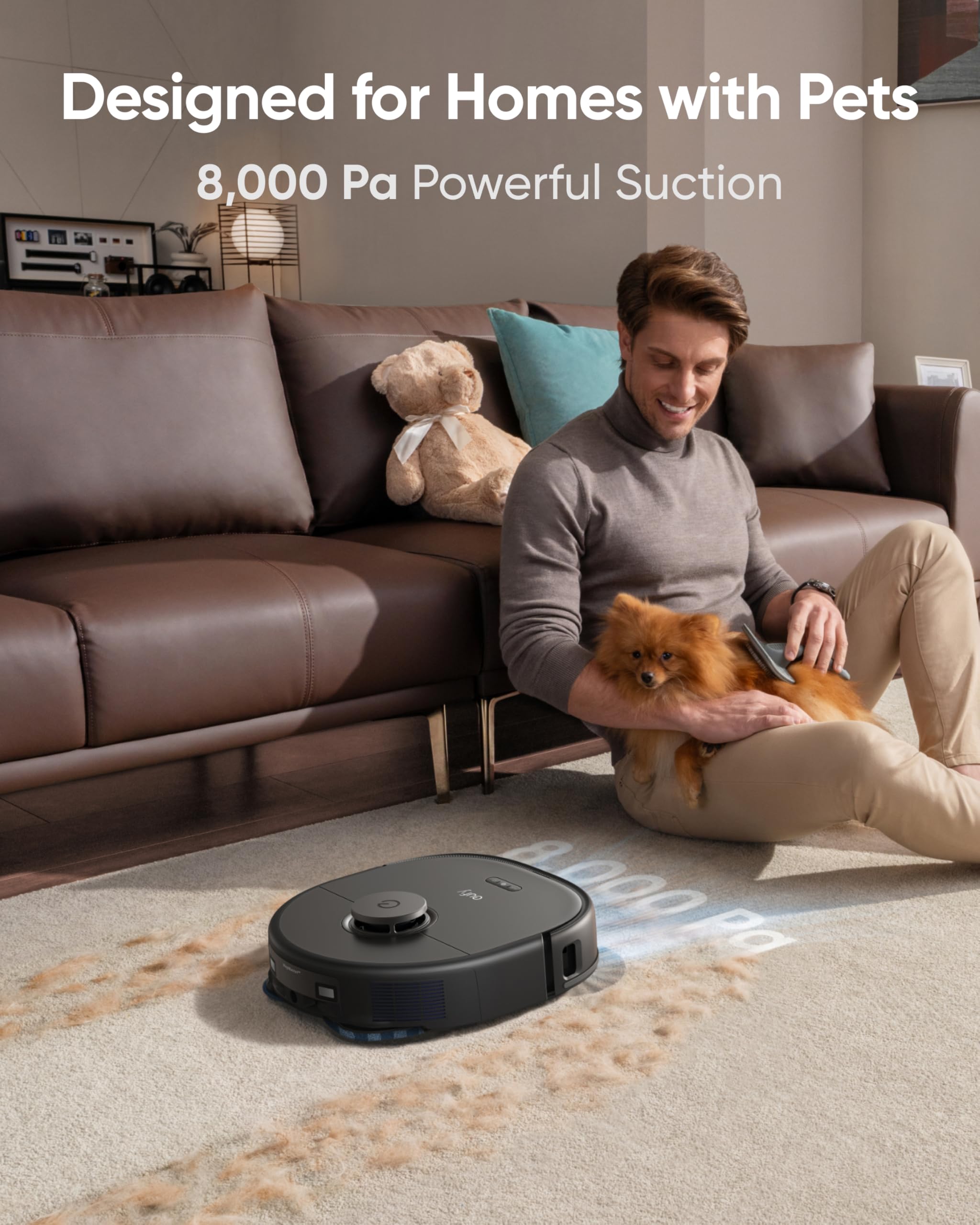 eufy X10 Pro Omni Robot Vacuum Cleaner with Dual Mop, All-in-One Station, 8,000Pa Powerful Suction, AI Obstacle Avoidance, Auto Mop Washing/Air-Drying/Emptying/Refilling
