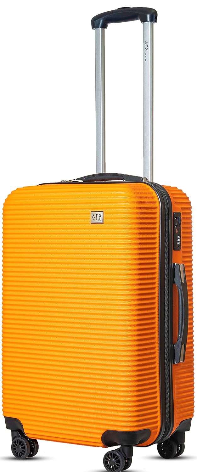 orange hard suitcase