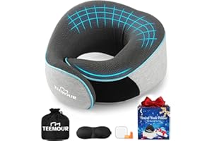 Travel Pillow, Neck Pillow Travel for Airplanes, Memory Foam Airplane Pillow Updated Resting Material, Travel Essentials Airp