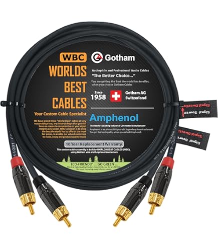 Amazon.com: 15 Foot RCA Cable Pair - Gotham GAC-4/1 (Black) Star
