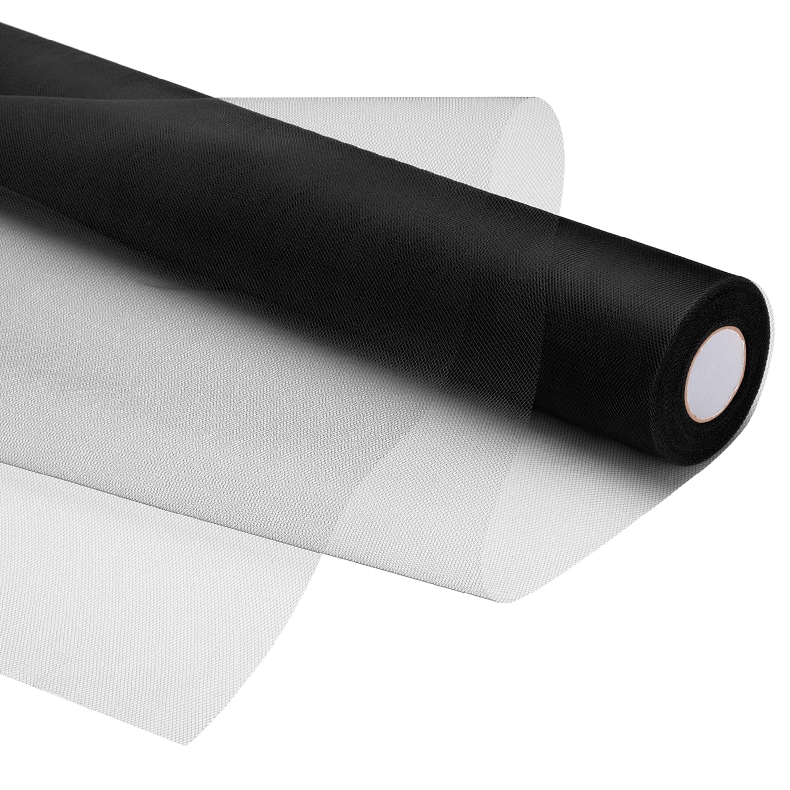 PATIKIL Tulle Fabric Rolls, 24 Inch by 50 Yards Fabric Spool Tulle Ribbon Netting Bolt for DIY Crafts Wedding Party Decorations, Tutu Skirts, Table Skirt, Gift Wrapping, Black