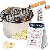 Original Whirley Pop Popcorn Maker - 6 Quart Stove Top Popper With Metal Gears, Wabash Valley Farms Gourmet Popcorn Pot (Stai