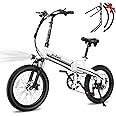 ACTBEST Electric Bike for Adults Peak 1000W,55Miles 28Mph Top Speed, 20" Fat Tire Folding Electric Bicycle, 48V 10.4Ah Removable Battery Ebike with 35 Speed and Front Suspension,Speedy