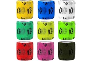9 Rolls Self Adhesive Bandage Wrap 2In*5 Yard| Non-Woven Self Adherent Vet Wrap Tape, Athletics Elastic Bandage for Sports,Pe