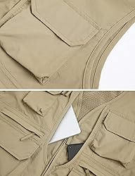 Flygo Men's Utility Cargo Vest Outdoor Summer Work