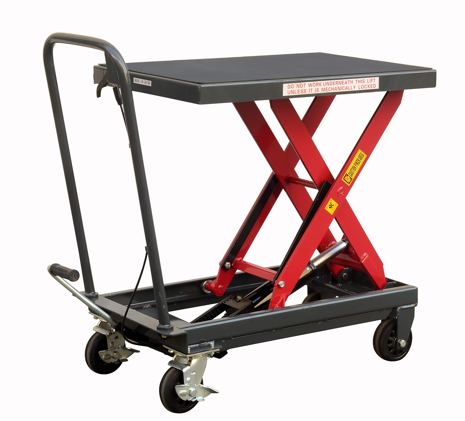 Pake Handling Tools - Hydraulic Manual Scissor Lift Table- Sturdy and Durable - 1000lbs Load Capacity