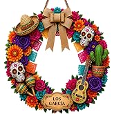 ALMAGEMSUS Personalized Hispanic Heritage Month 2D Wood Sign, “Our Heritage, Our Pride” Latino Family Decor, Hispanic Heritage Wall Art, Mexican Day of the Dead Decor, Latino Wreath Sign Home Decor