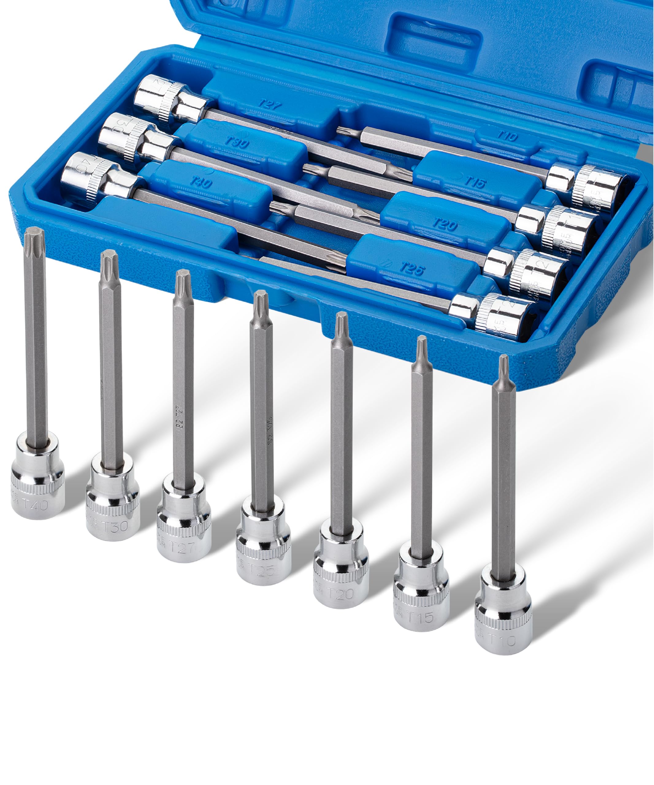 Bates- Extra Long Torx Bit Socket Set, 7 Pieces, 3/8" Drive T10-40, 4-3 ...