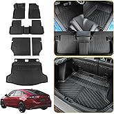 Maxzina Floor Mats Compatible with 2022-2025 2026 Honda Civic Hatchback Cargo Mat Liner TPE Trunk Mat Back Seat Cover Kick Mat Civic Hatchback Accessories (Backrest Mats+Trunk Mat+Floor Mats)